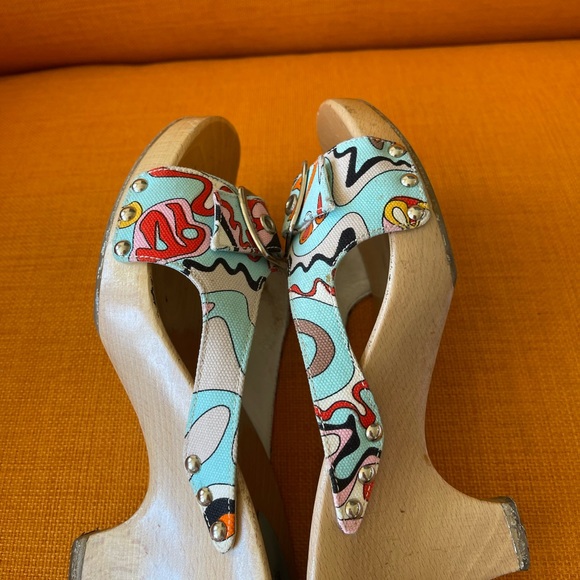 VINTAGE 💝EMILIO PUCCI PLATFORM SLIDES💝HP - Picture 10 of 12